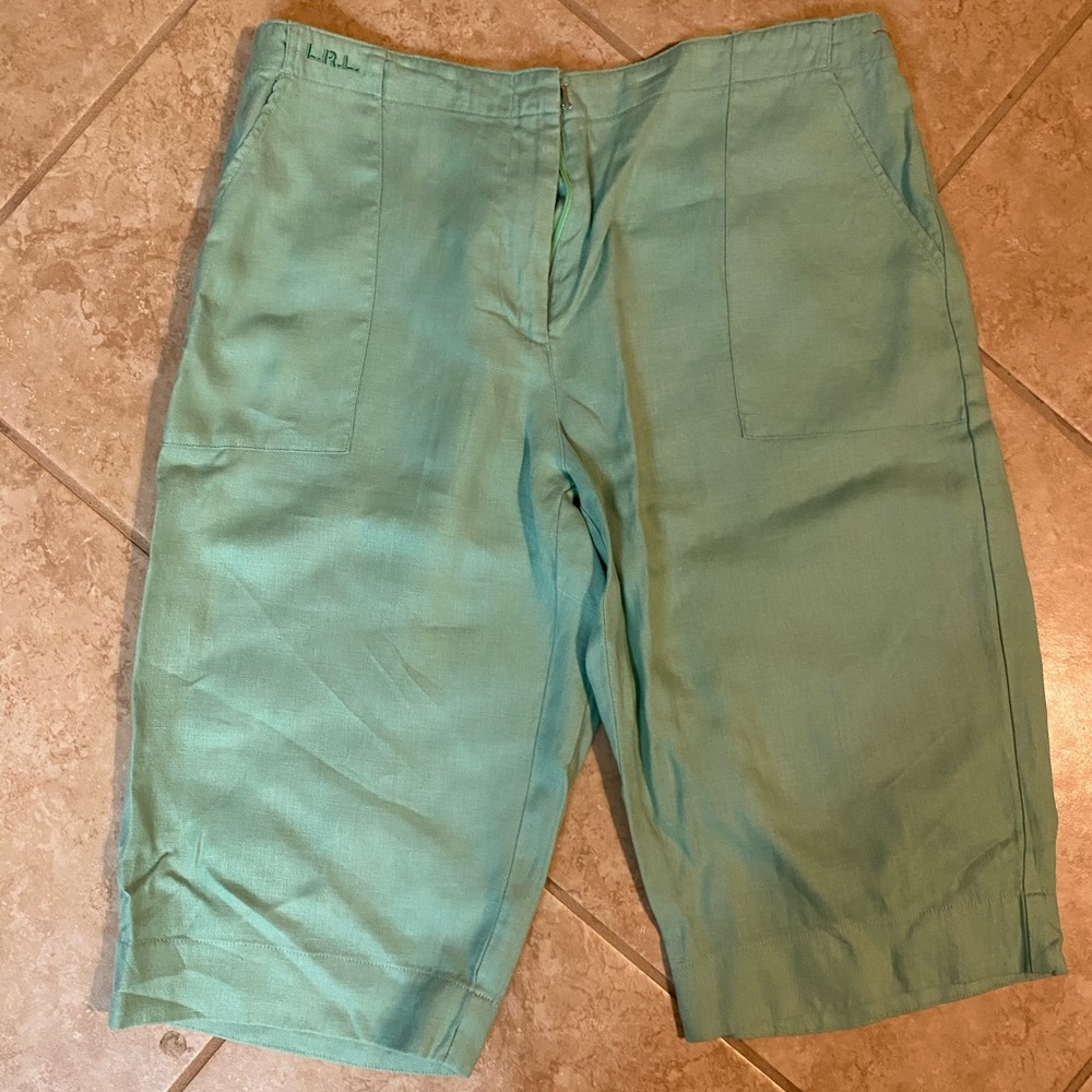 Ralph Lauren Green Linen Capri Pants